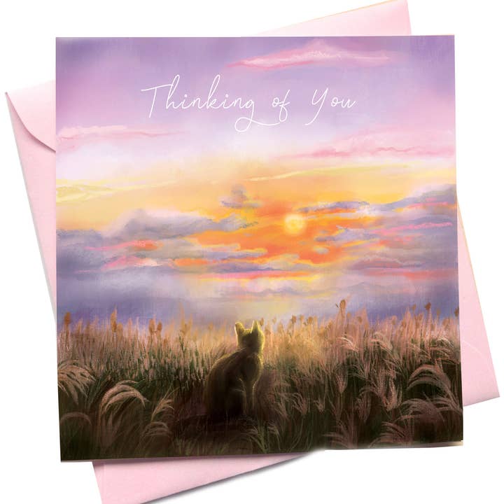 Hannah Farrs – wholesale Sympathy card – Thinking of You Cat Greetings Card- Missing You Sympathy Pet1
