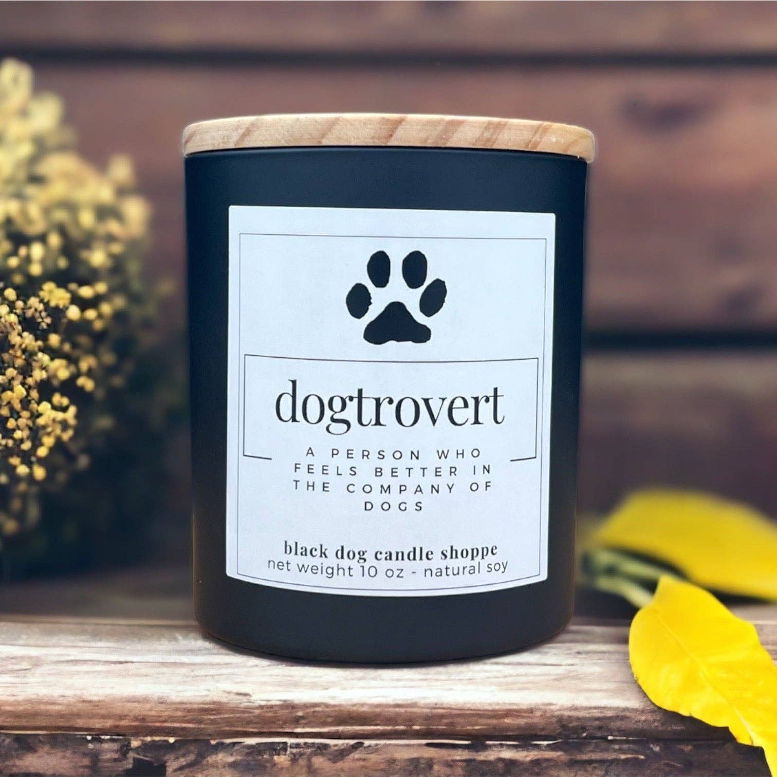 The Black Dog Candle Shoppe - Vendita all'ingrosso Candela in vasetto - Candela Dogtrovert per amanti dei cani