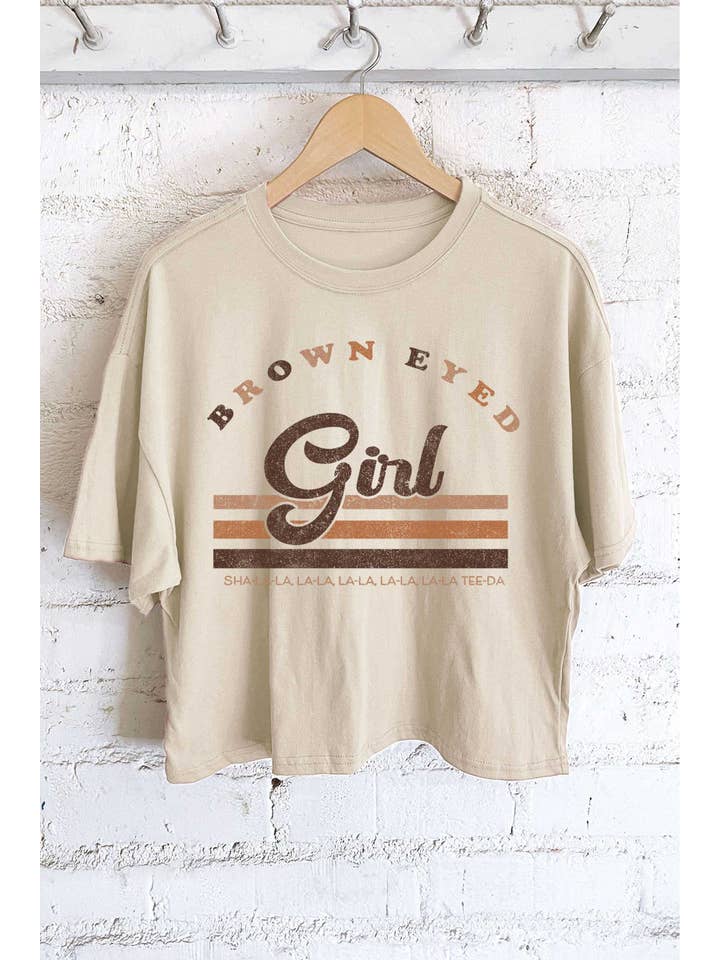 Rustee Clothing – Großhandel T-Shirt mit Siebdruck – Damen – BRAUNÄUGIGES, LANGES CROP-TOP MIT GRAFISCHEN GRAFIKEN FÜR MÄDCHEN3