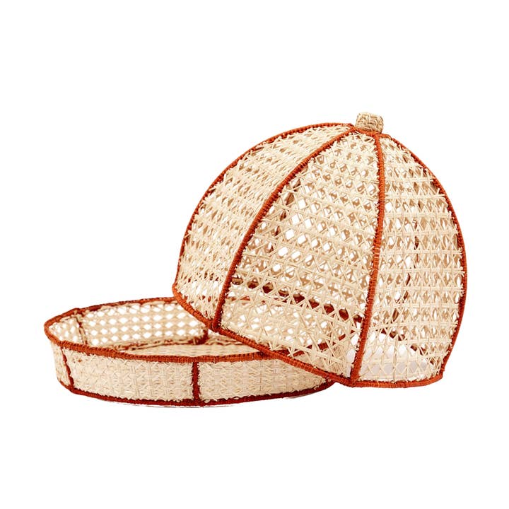 Red Natural Cove-Dome&Tray Bread Basket for wholesale on Faire0
