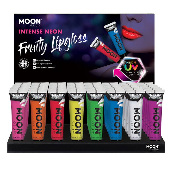Brillant à lèvres UV Intense Neon 48, affichage complet pour la vente par Moon Makeup