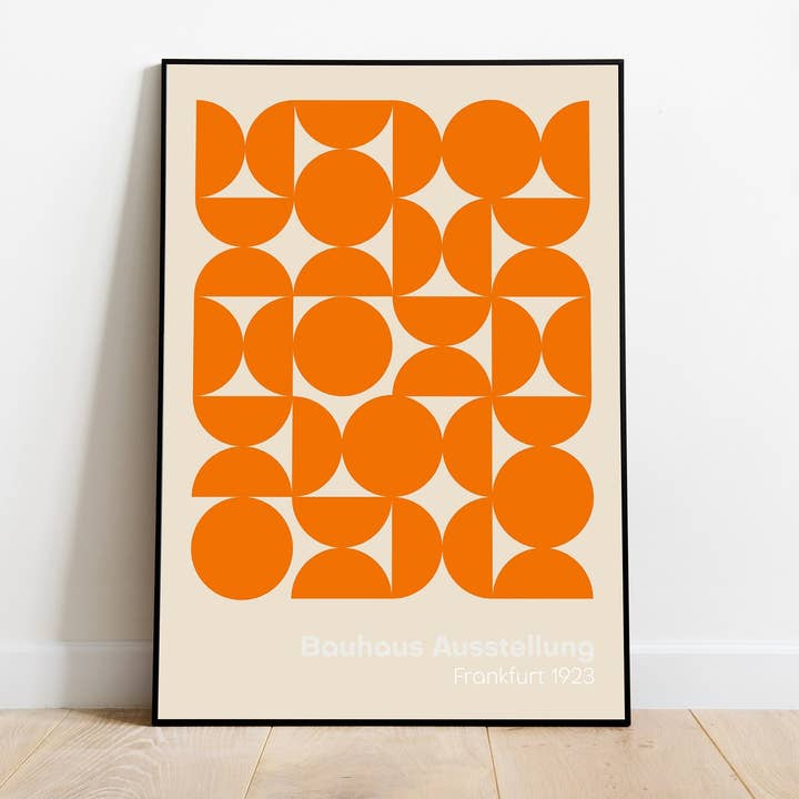 Jaffa Orange - Venta al por mayor Pósteres - Póster Bauhaus, moderno de mediados de siglo, estampado minimalista de Bauhaus