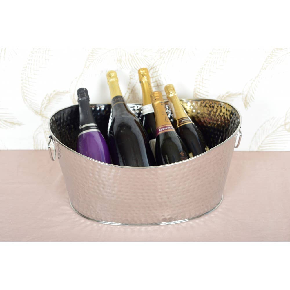 AULICA - Wholesale Wine Bucket - Hammered silver champagne bucket 49x35x23.5cm1