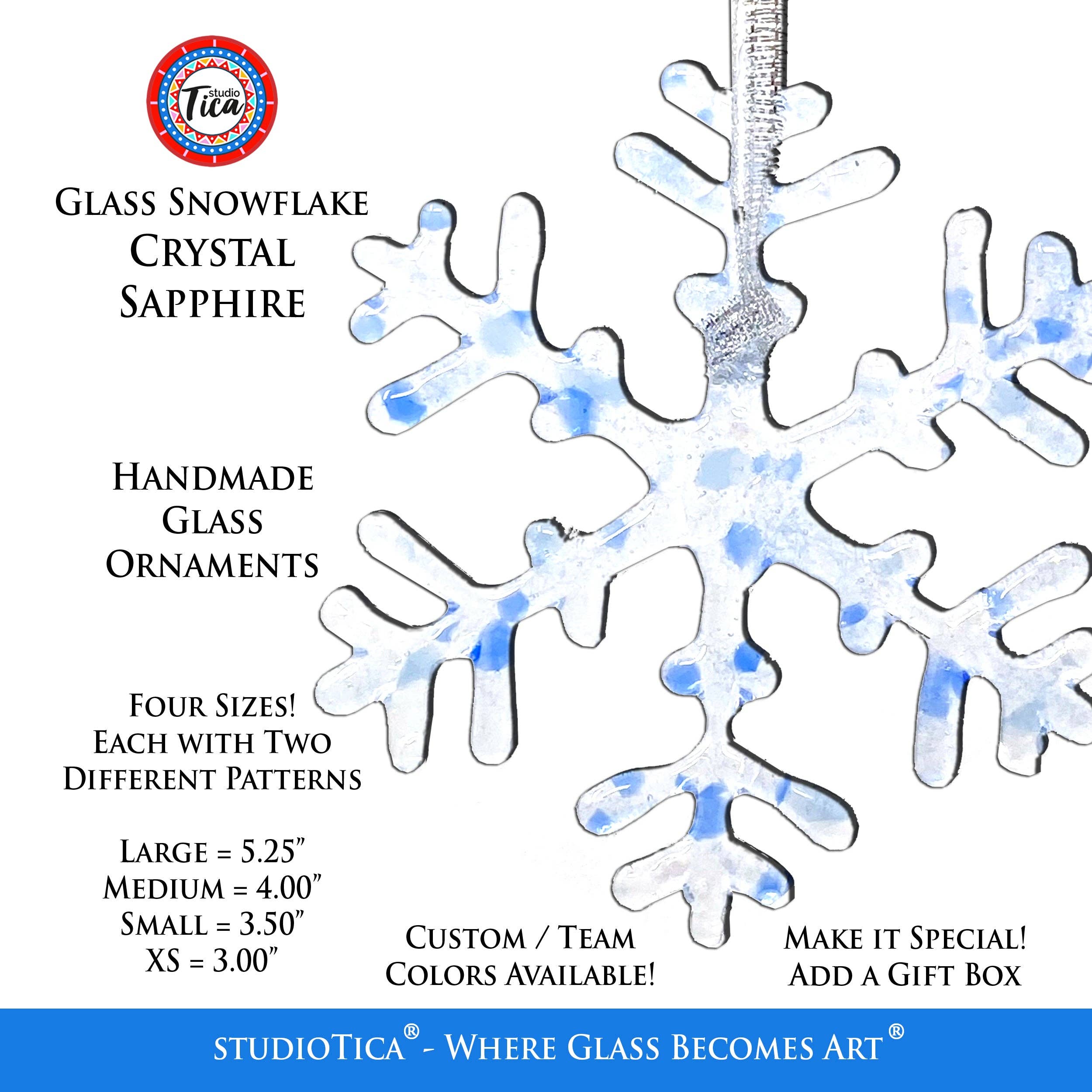 studioTica - Wholesale Ornament - Handmade Glass Snowflake - Sapphire Crystal4
