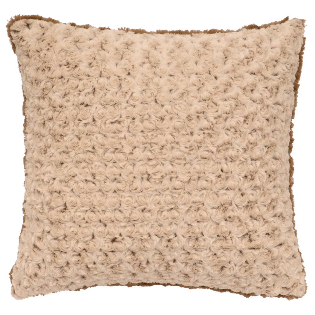 Wooded River Inc – wholesale Throw/decorative pillow – 18"x18" Bella Rosebud Cuddle Fur - Pillow0