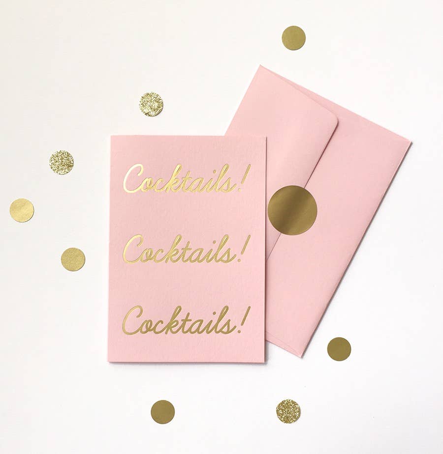 Yes! Paper Goods - Vendita all'ingrosso Biglietti di auguri generici - Cocktails Foil Luxe! Cocktail! Cocktail! sigillo a busta1