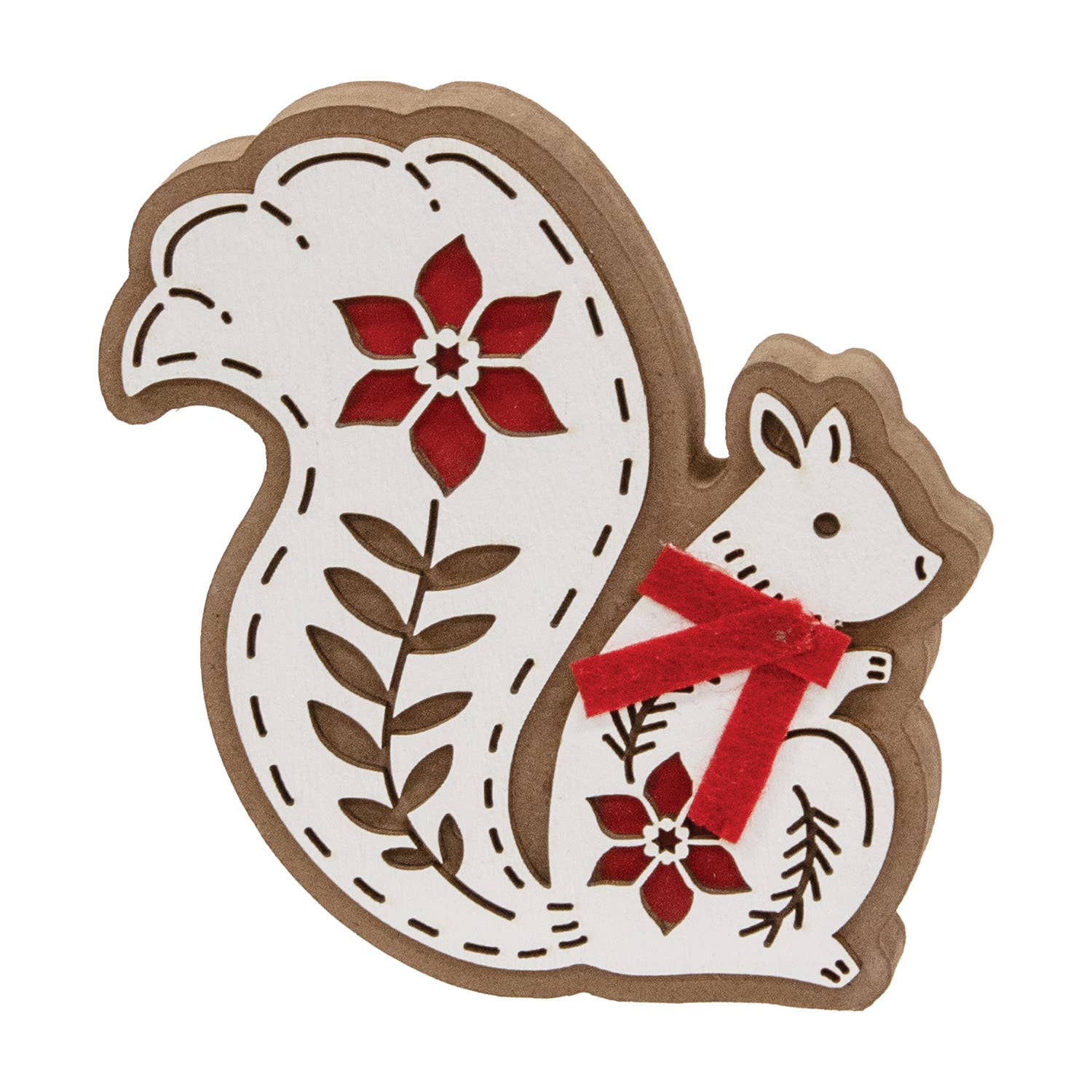 Col House Designs - Wholesale Christmas Decoration - Laser Cut Poinsettia Squirrel Sitter0