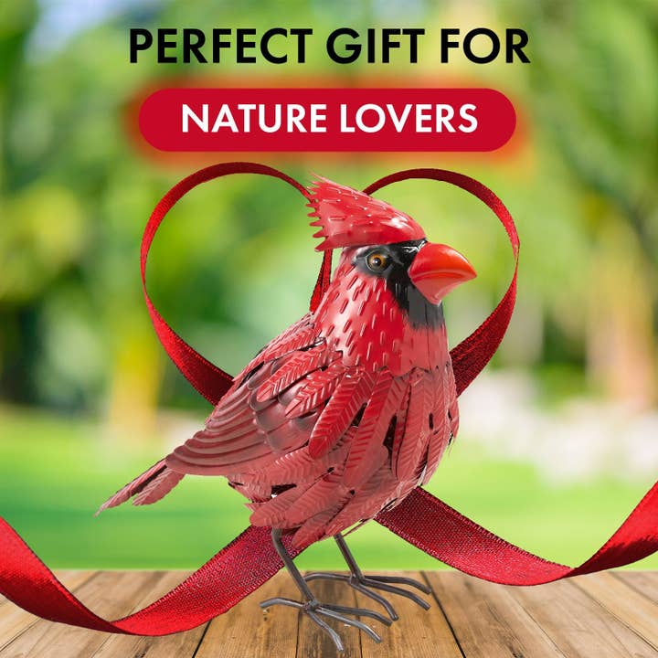 The Wine Savant / Khen Glassware - Wholesale Sculpture - Cardinal Metal Bird, Garden Yard Sculpture Art- Large3