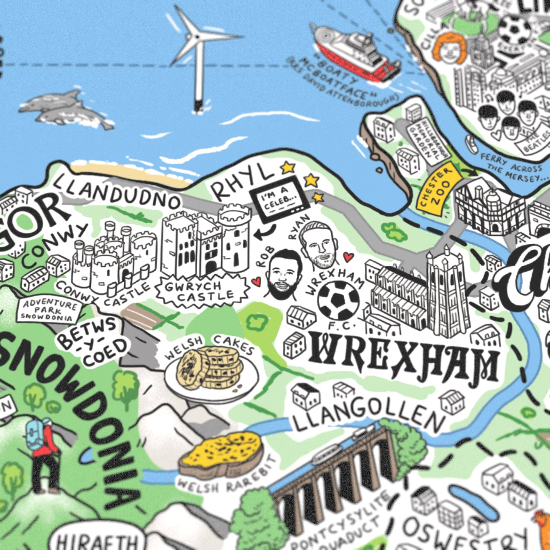 Evermade – wholesale Art print – Hand Drawn Map of Great Britain & Ireland Art Print27