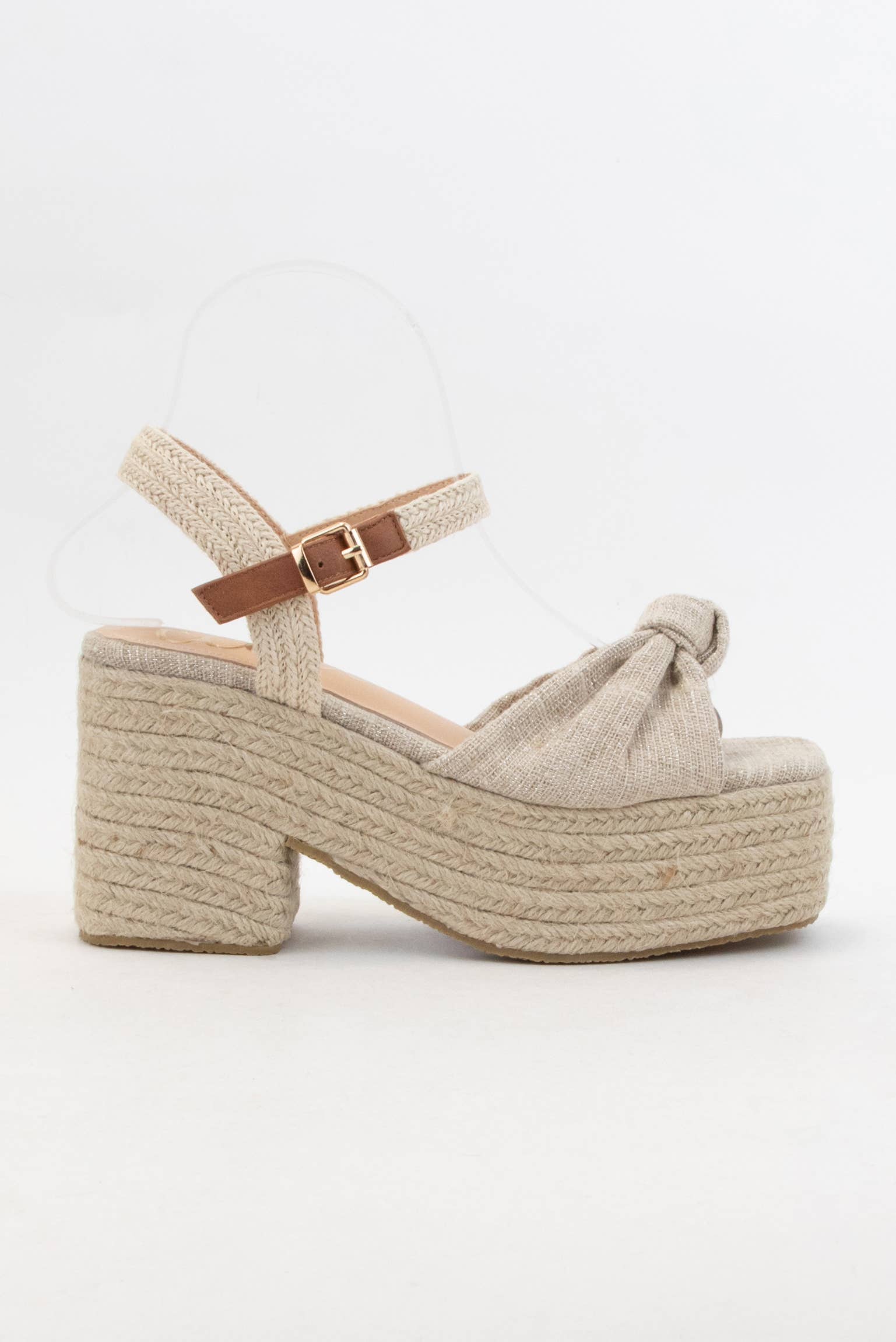 CCOCCI - Vendita all'ingrosso Scarpe con plateau - Donna - ESPADRILLAS SPESSE CON TOMAIA ANNODATA IN LINO PALMER, TACCO PLATEAU15