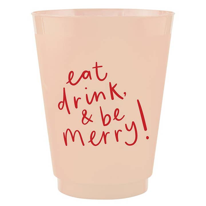 Frost Cups - Eat Drink Be Merry - 8ct for wholesale by Slant Collections by Creative Brands