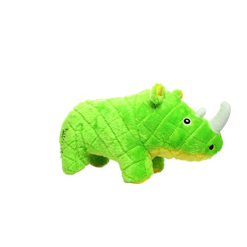 Mighty Safari Rhinoceros - Green, Plush, Squeaky Dog Toy for wholesale by Tuffy Dog Toys - VIP Products