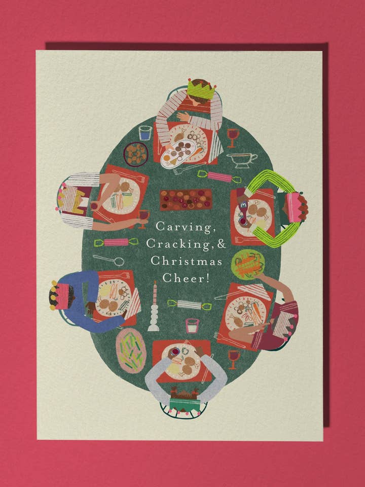 Funky Festive Feast Christmas Card | Funny Foodie Greeting for wholesale by Maisy Summer