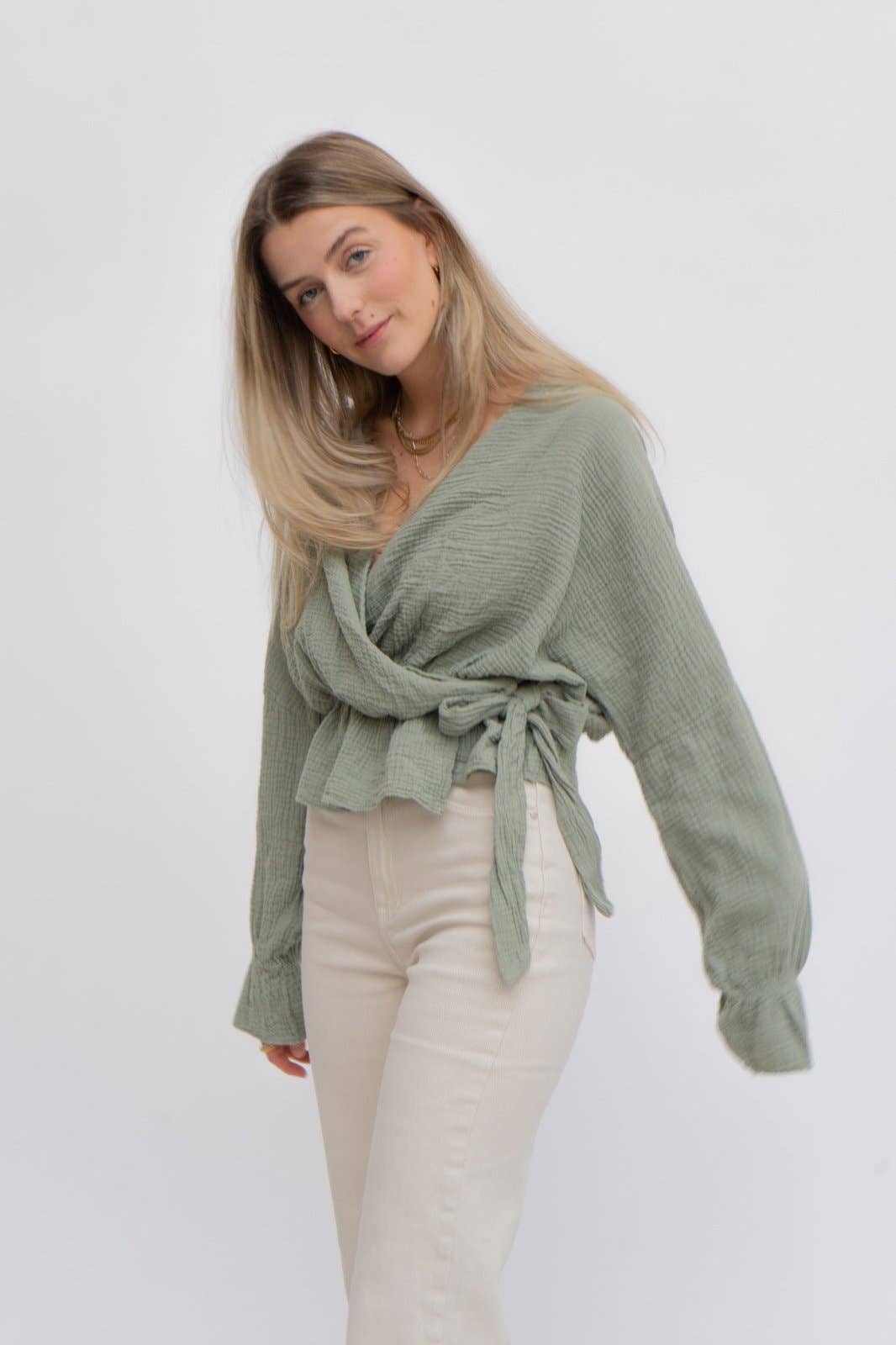 Wild Daisy - Wholesale Blouse - Women's - Oversized shirt BEST OF BONNIE in khaki3