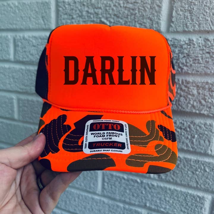 H+P Wholesale - Wholesale Trucker Hat - Women's - Darlin Orange Camo- trucker hat