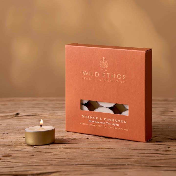 Wild Ethos – wholesale Tea light candles – Cinnamon & Orange Scented Tealights4