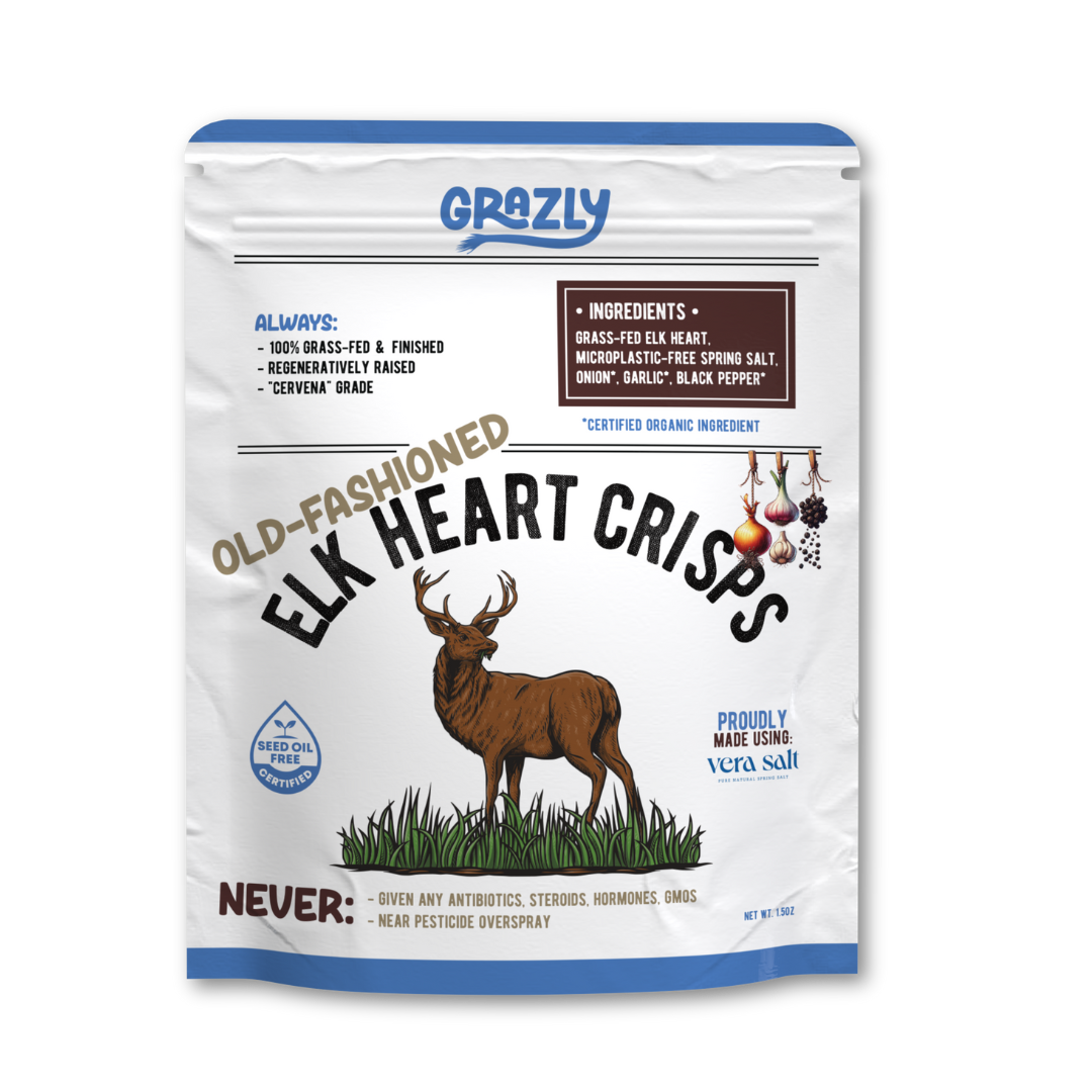 Grazly - Wholesale Jerky - Elk Heart Crisps - 100% Grass-Fed/Finished 1