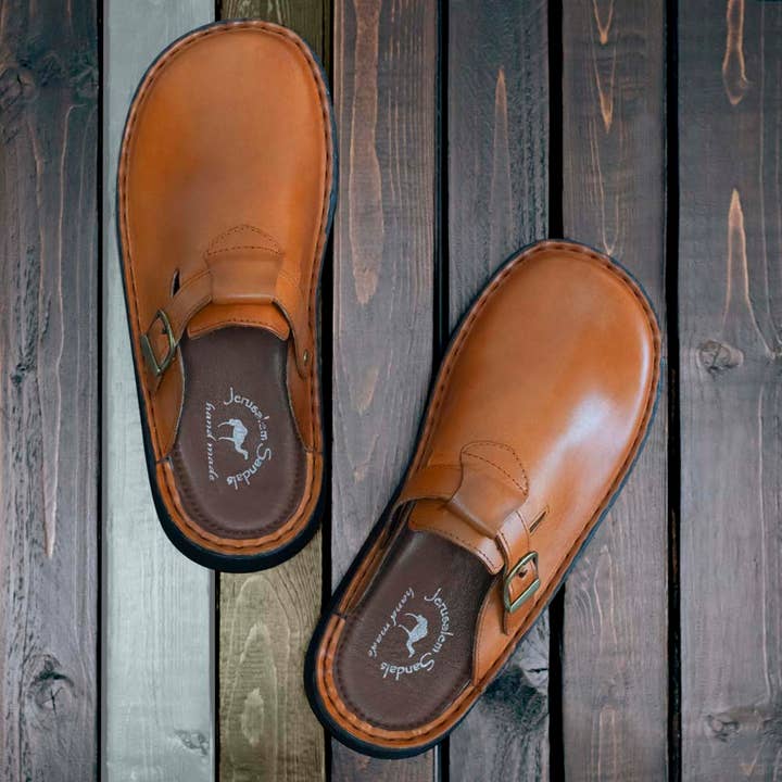Sawyer - Leather Clog-Toe Sandal | Honey for wholesale on Faire