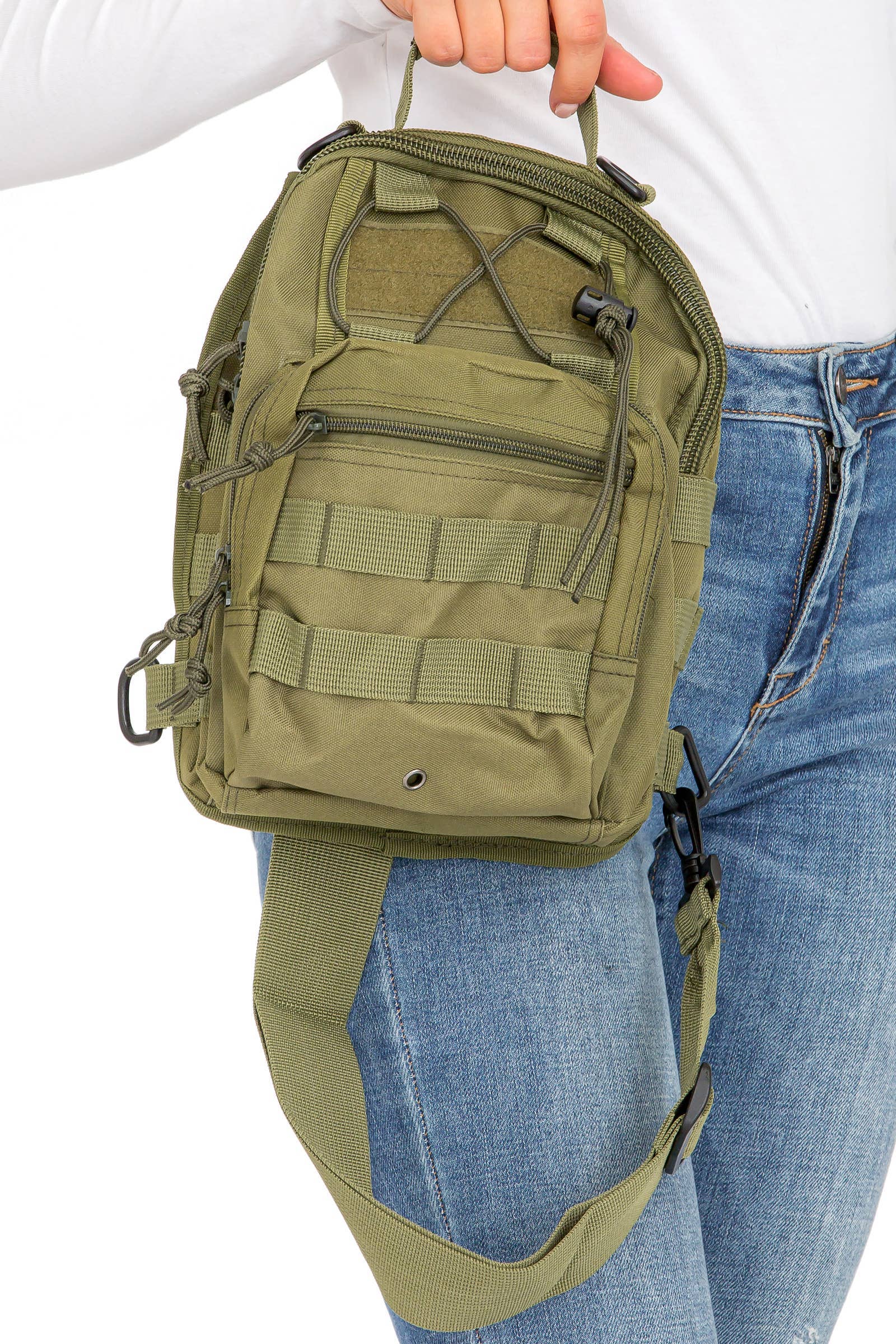 Cap Zone - Wholesale Crossbody Bag - Women's - Solid Tactical Utility Heavy Duty Durable Poly Sling Bag15