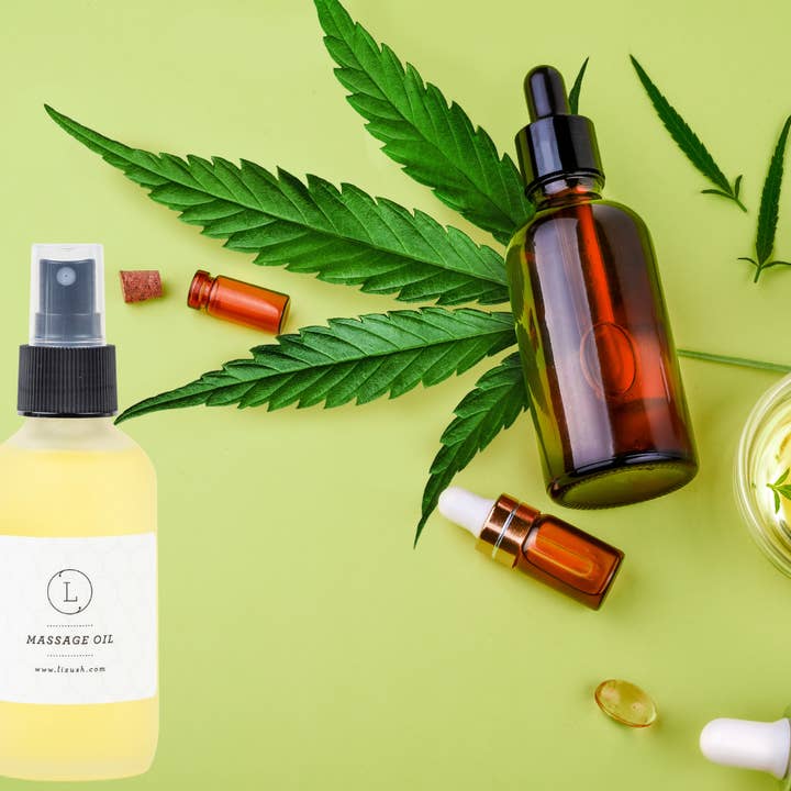 White Label: CBD Eucalyptus Massage Oil (Frosted Glass/4oz) for wholesale by Lizush