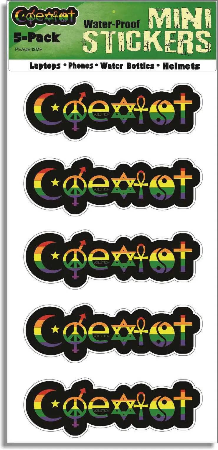Humper Bumper - Wholesale Sticker - Coexist - Regenboog op Zwart - LGBT Autostickers, Telefoonstickers2