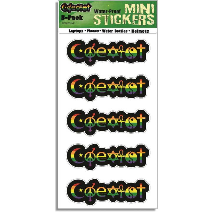 Humper Bumper - Wholesale Sticker - Coexist - Regenboog op Zwart - LGBT Autostickers, Telefoonstickers2