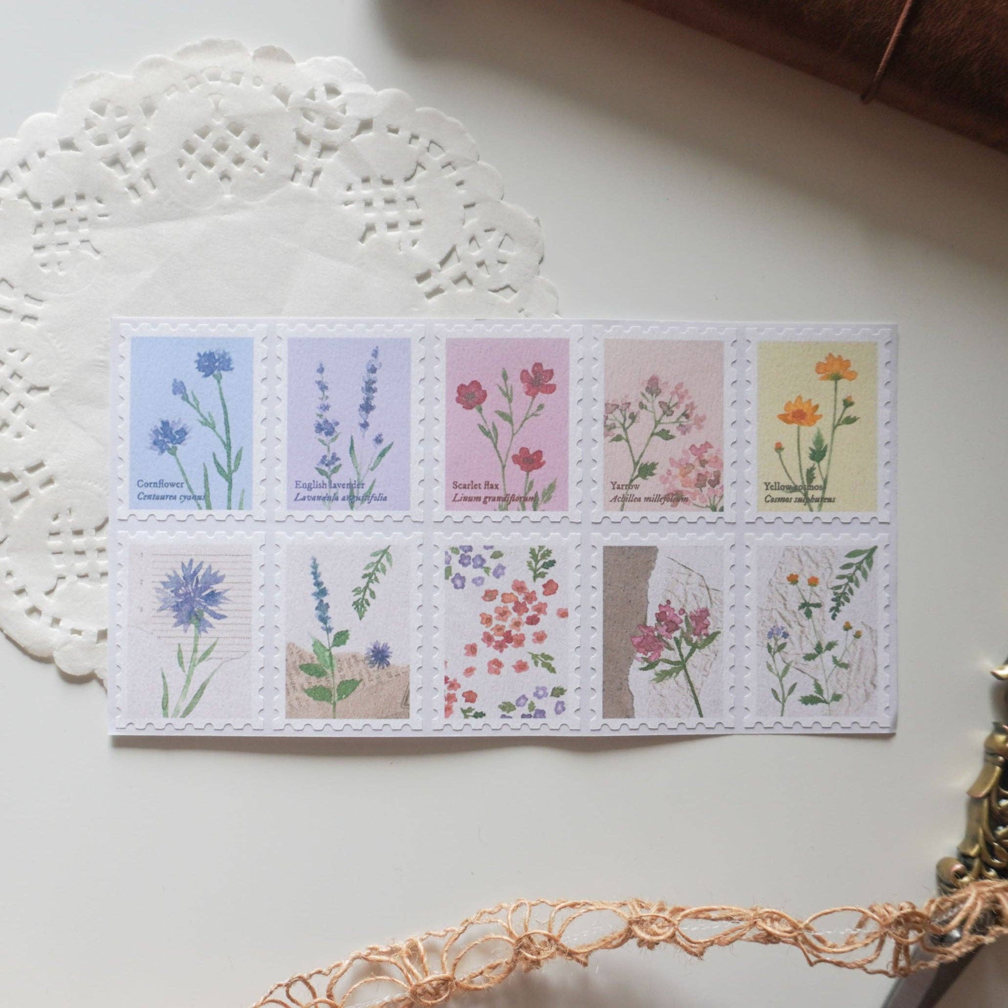 Note & Wish - Wholesale Sticker - The Flowers Postage Stamps
