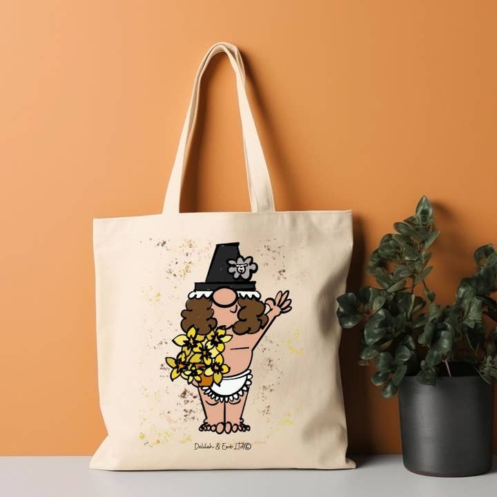 Recycled Tote Bag – Welsh Lady & Breast Cancer Awareness for wholesale by Delilah & Ewe Ltd