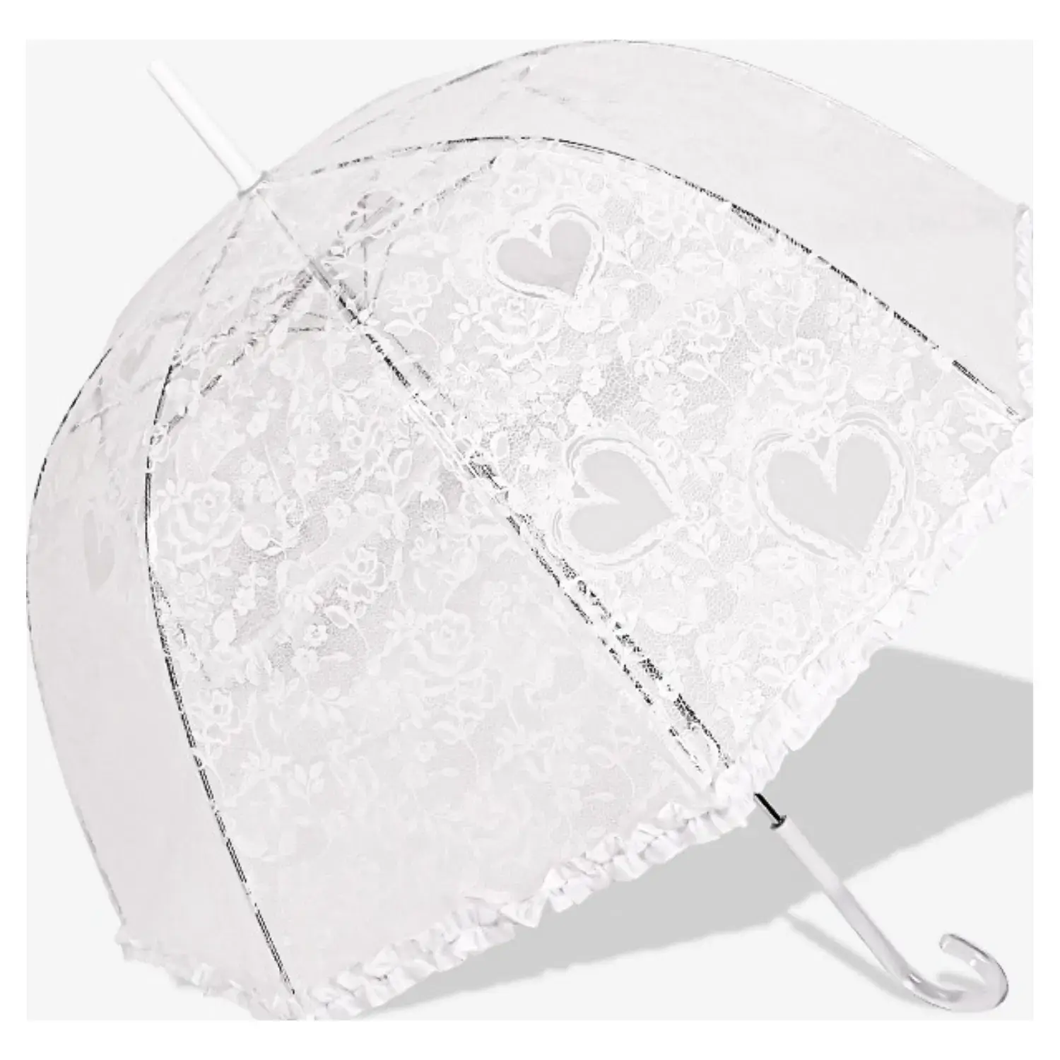 Superbia – wholesale Umbrella – Women's – Dome Shape  Frill Lace Print Plastic Long Stick Umbrella1