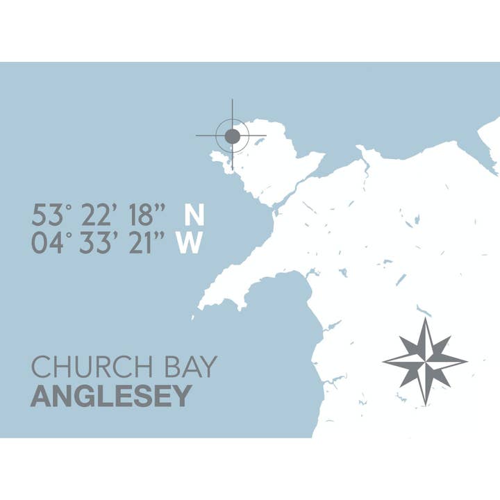 Church Bay, Anglesey Coastal Imprimir mapa por atacado de SeaKisses