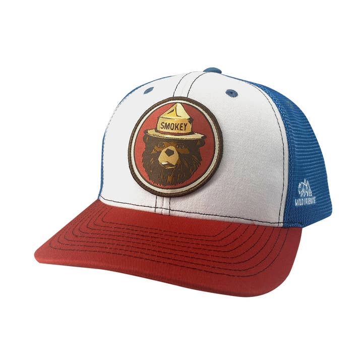 Smokey Vintage Bear Hat - Rust/Sky Blue for wholesale by Wild Tribute