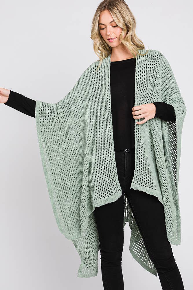 Hana - Wholesale Cardigan - Dames - Solid Chenille Crochet Ruana41