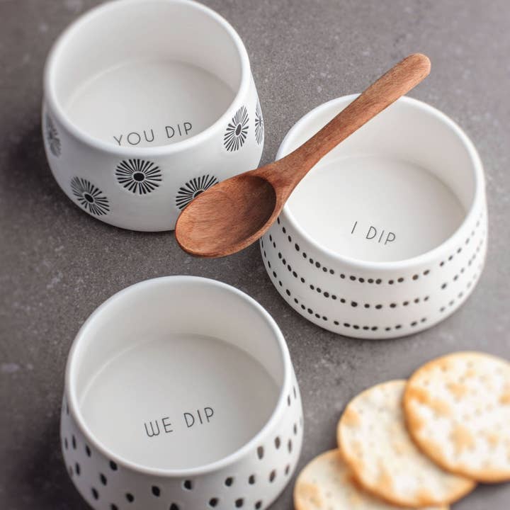 Karma - Wholesale Condiment/Dip Bowl - Milo Dip Bowls w/ Round Spoons S/3