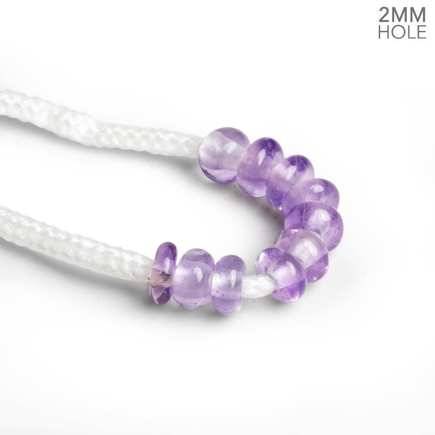 The Bead Traders - Wholesale Beads - 6-7mm Pink Amethyst 2mm Large Hole Plain Rondelles 10 Beads0