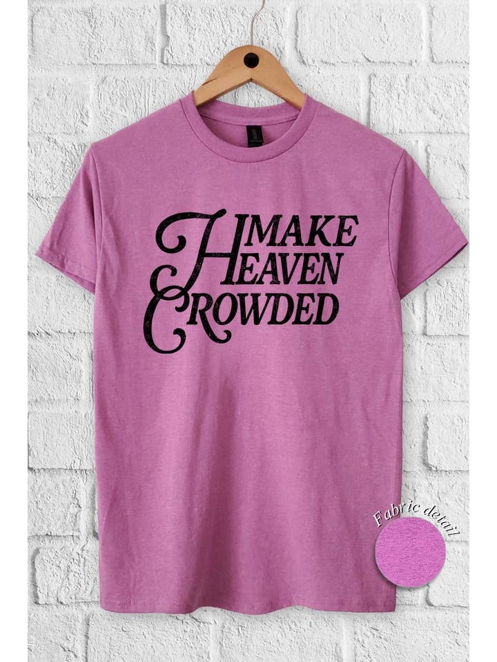 Pink Irene Wholesale - Wholesale Shirt - Women's - Make Heaven Crowded Graphic Heavy Cotton Tee5