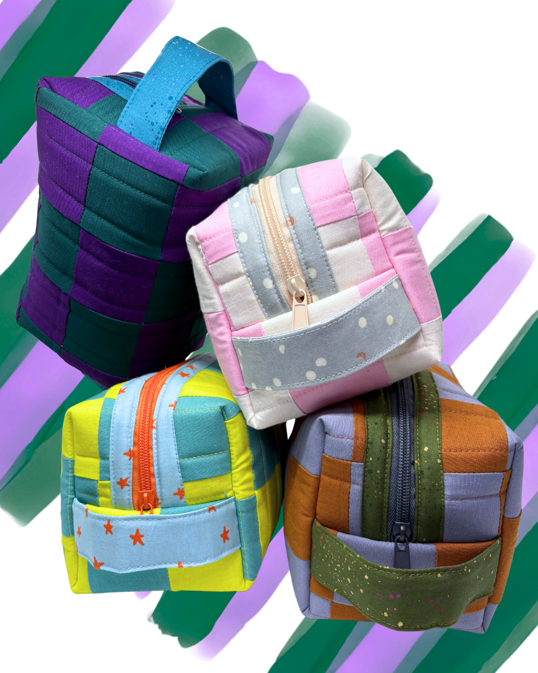 Zipped & Printed - Wholesale Toiletry Bag - Women's - Quilted Boxy Pouch (Cosmetics Pouch, Toiletry Bag, Dopp Kit)11