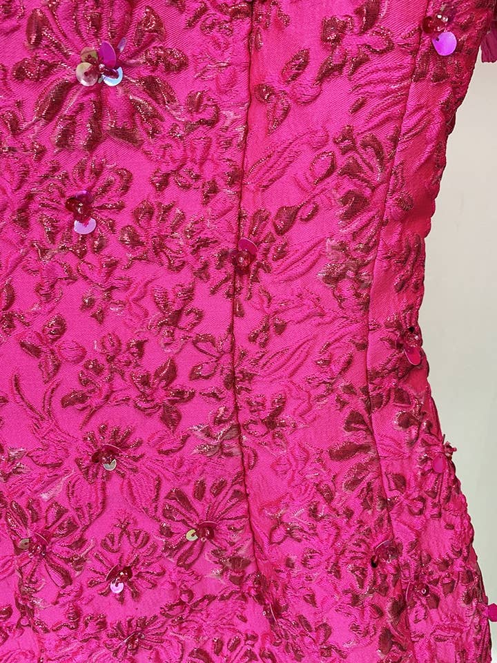 Productseeker - Wholesale Dress - Women's - DR071 Jacquard Beading Short-sleeved Dress