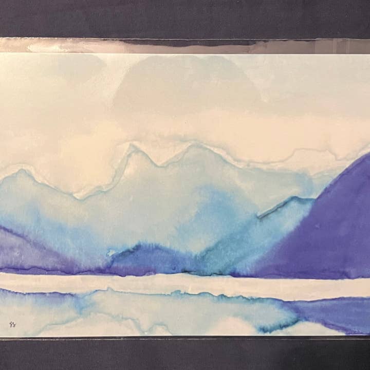 Mountains 5x7 Watercolor and Acrylic Art Print for wholesale by The Jack Dabbler