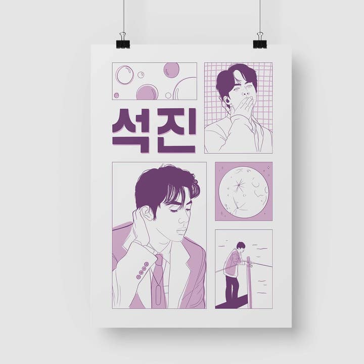 BTS Jin inspireret kunsttryk plakat for engroshandel hos RM Design Studio