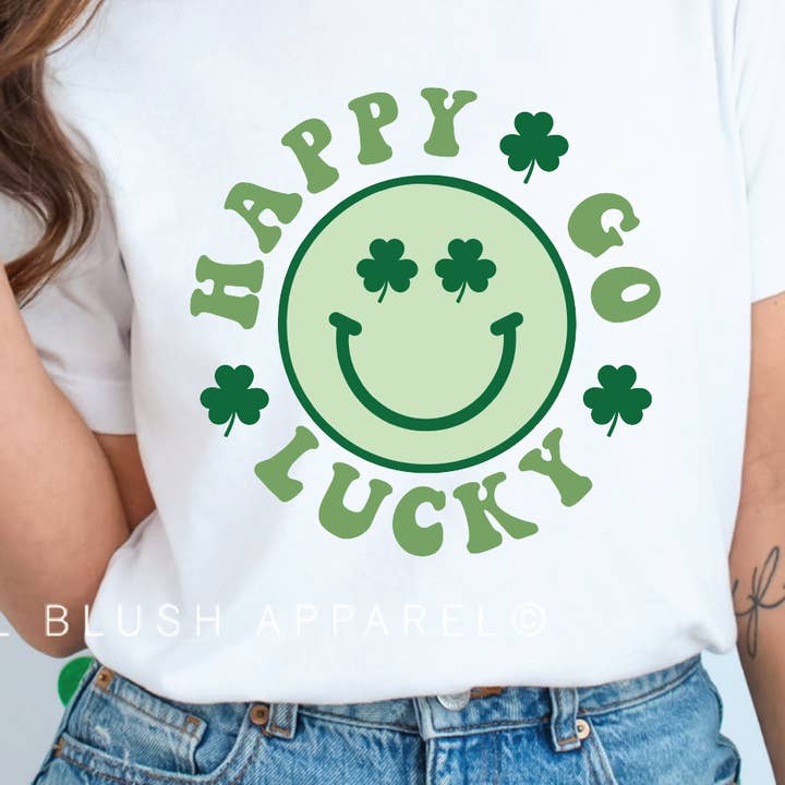 Happy Go Lucky Full Color Transfer for wholesale by RBA Transfers