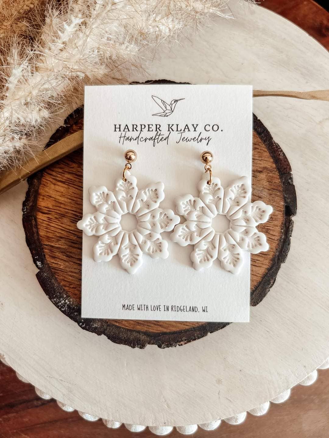 Harper Klay Co - Wholesale Jewelry - Men's - The Snowflake Set- Polymer Clay Winter Earrings