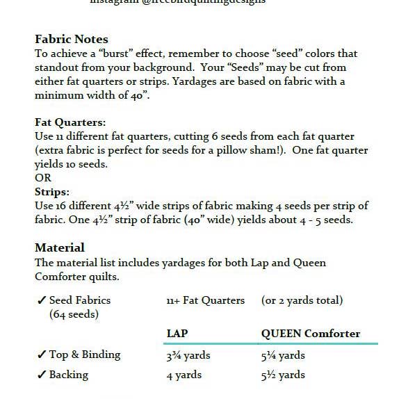 Free Bird Quilting Designs - Wholesale Craft Sewing Kit - 1. Seed Burst Pattern7