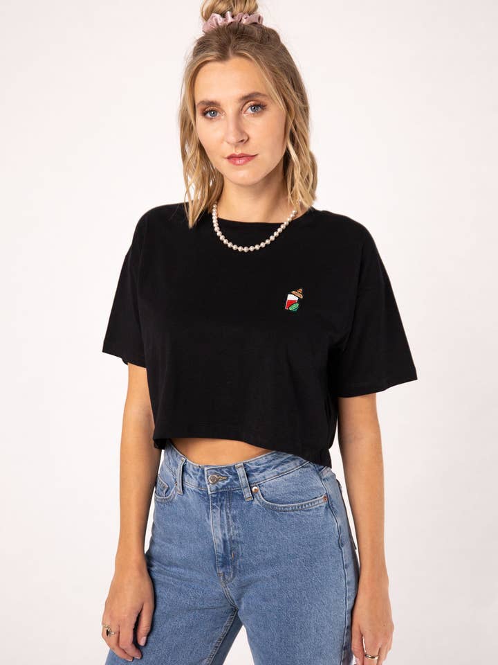 Mexican | Embroidered organic cotton crop top for wholesale by Fashion Drinks