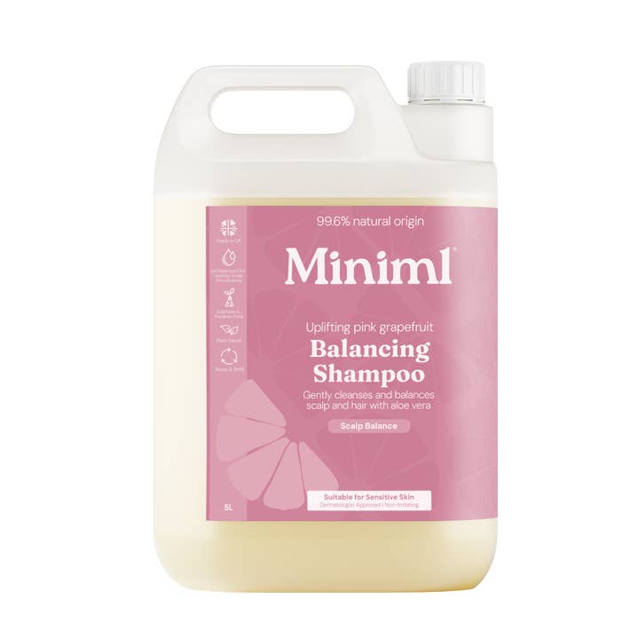 Balancerende Shampoo - Opløftende Pink Grapefrugt 5L Genopfyldning for engroshandel hos Miniml