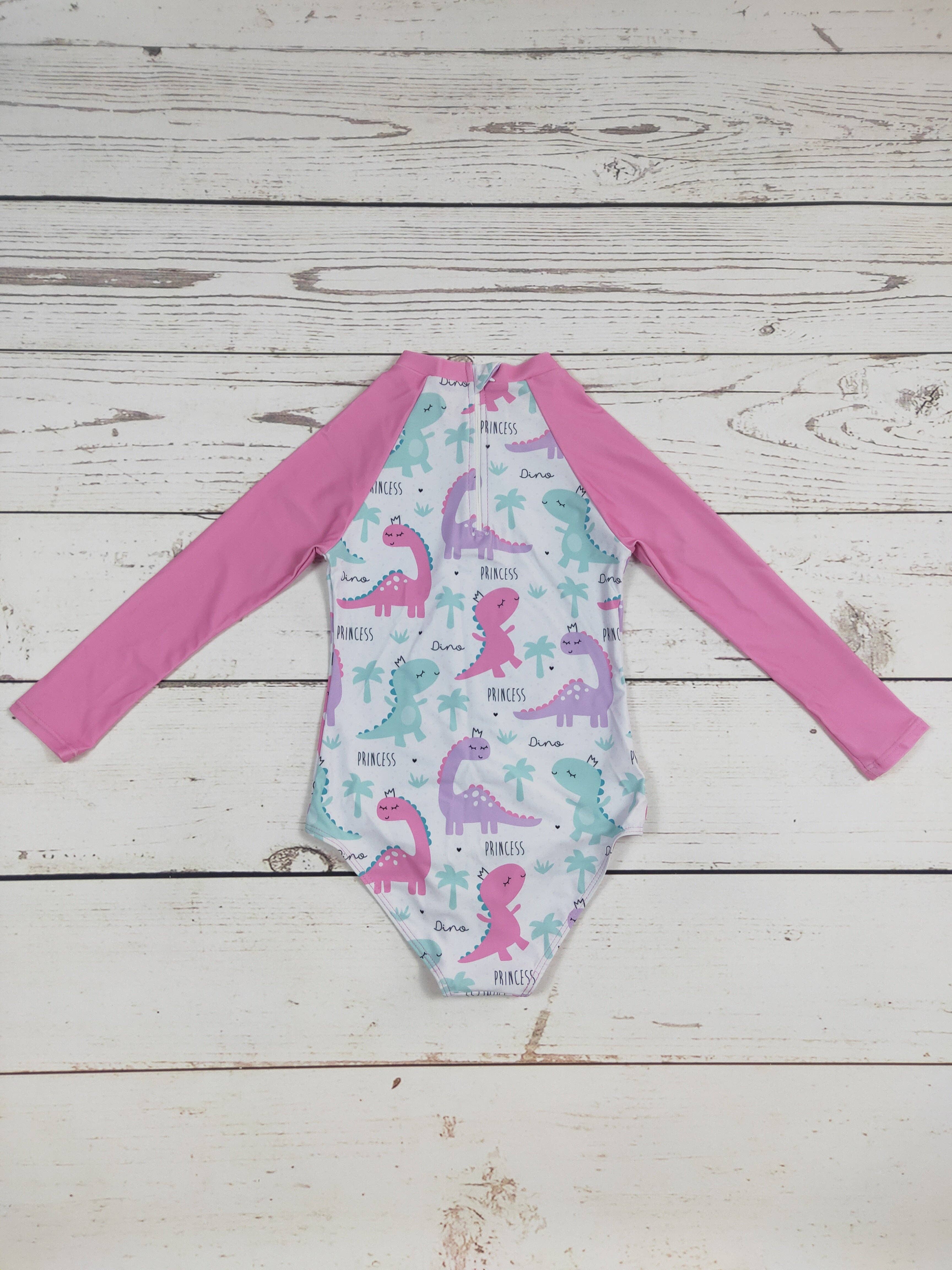 sassy kids palace - Wholesale One Piece Swimsuit - Kids - Dino Princess One Piece Girls Summer Swimwear1