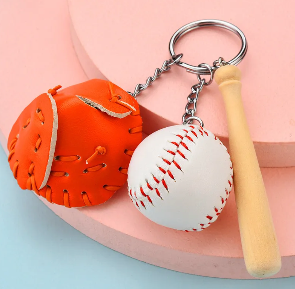 Kate Tuesday Jewelry - Wholesale Keychain - Unisex - Baseball Bat Glove and Ball Key Chain3