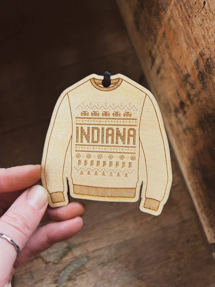 Indiana Holiday Sweater Ornament for wholesale by Left Grain