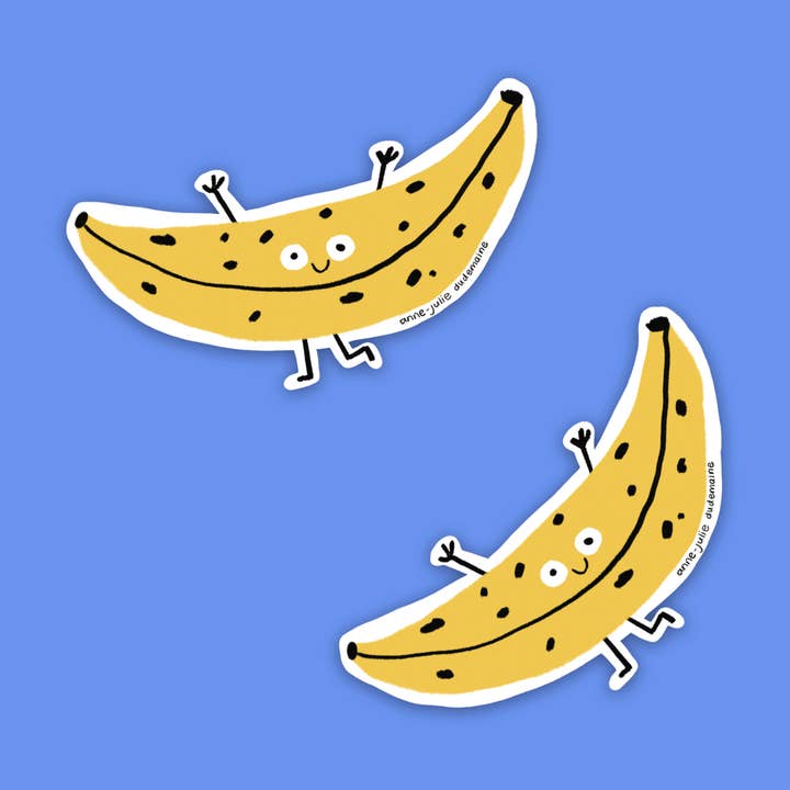 Sympatisk bananklistermærke for engroshandel hos Anne-Julie Dudemaine