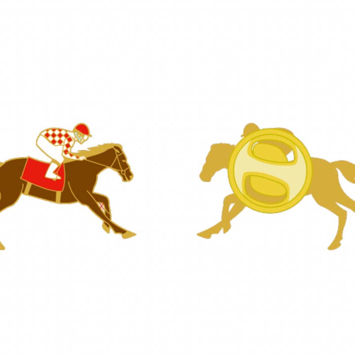 Barrel Down South - Wholesale Lapel Pin/Button - Running Race Horse With Jockey Lapel Pin