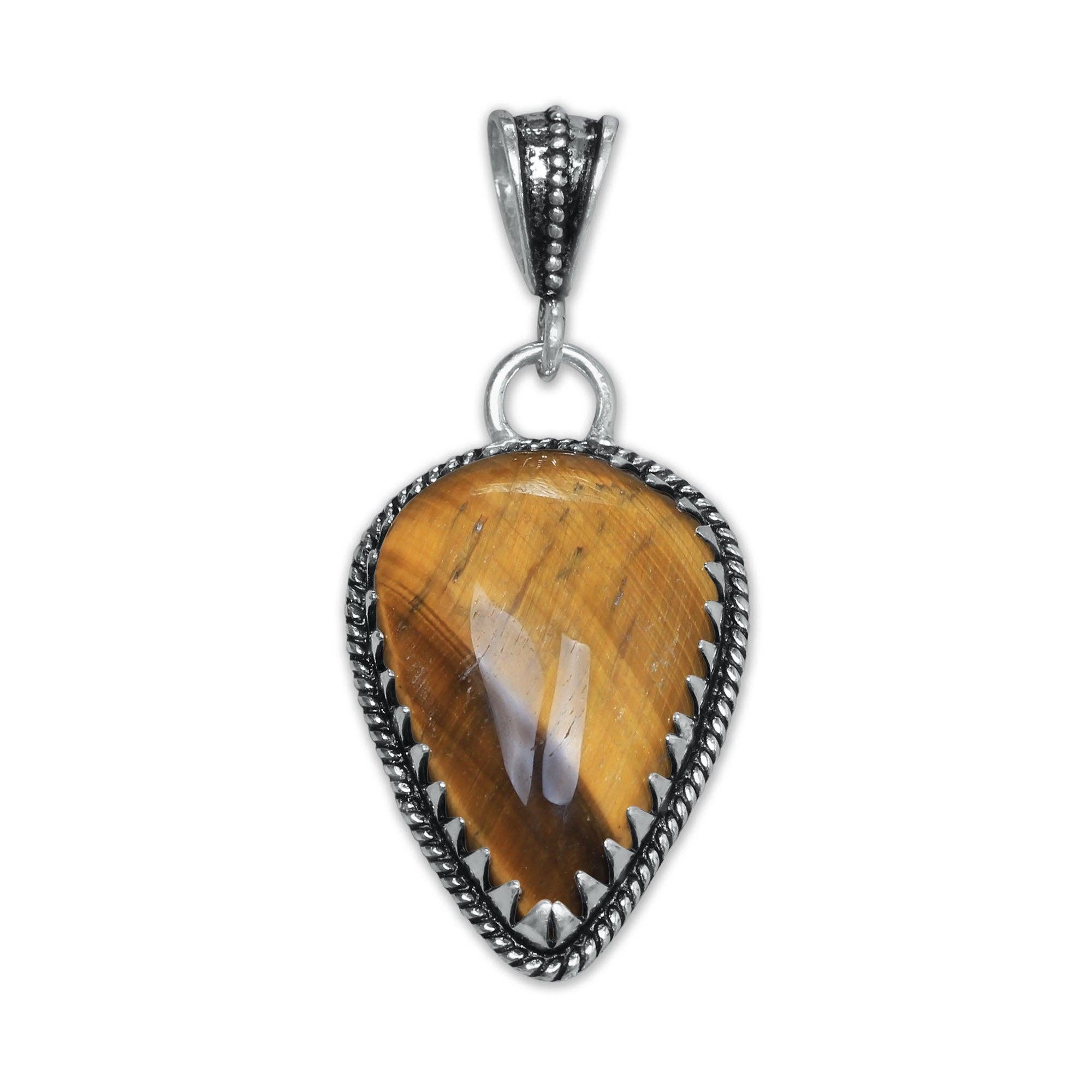 Handmade Jewels - Wholesale Individual Charm/Pendant - Tiger Eye Designer Pendants - Handmade, Silver-Plated, Assorted Designs/Sizes9